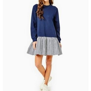  Addison Bay Long Sleeve Dropwaist Swing Sweatshirt Dress